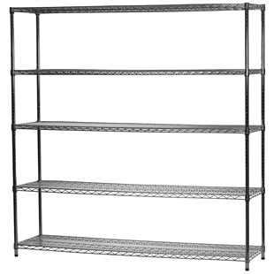 Industrial Wire Shelving Unit with 5 Shelves - 18"d x 72"w