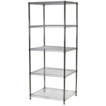 Industrial Wire Shelving Unit with 5 Shelves - 24"d x 30"w