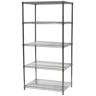 Industrial Wire Shelving Unit with 5 Shelves - 24"d x 36"w