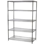 Industrial Wire Shelving Unit with 5 Shelves - 24"d x 48"w