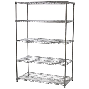 Industrial Wire Shelving Unit with 5 Shelves - 24"d x 48"w