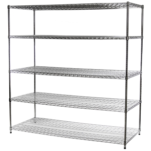 Industrial Wire Shelving Unit with 5 Shelves - 30"d x 72"w