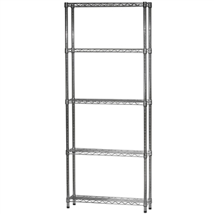 Industrial Wire Shelving Unit with 5 Shelves - 8"d x 30"w