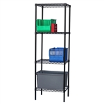 8"d x 72"h 4-Shelf Black Wire Shelving