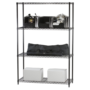 18"d x 64"h 4-Shelf Black Wire Shelving