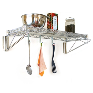 24"d Wall Mounted Wire Shelving Kits