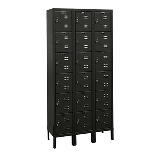 Hallowell Six-Tier 3-Wide Lockers - 12"w x 12"h