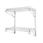 12"d 2 Shelf Chrome Wire Wall Mounted Shelving Kit