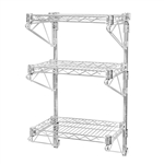 18" Deep Wall Mounted Three Shelf Kit