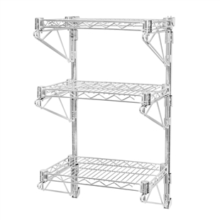 18" Deep Wall Mounted Three Shelf Kit