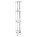 8"d x 8"w Chrome Wire Shelving w/ 4 Shelves