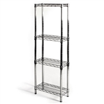 10"d x 18"w Chrome Wire Shelving w/ 4 Shelves