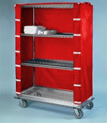 24"d Wire Shelving Cart Covers - Red