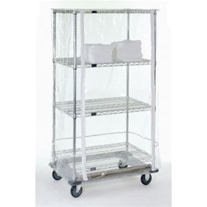 18"d Wire Shelving Cart Covers - Clear