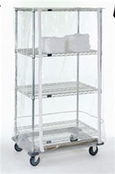 24"d Wire Shelving Cart Covers - Clear