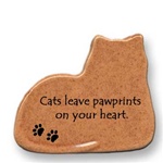 August Ceramics: "Cats leave pawprints on your heart." Cat Magnet