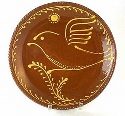 Hendersons Redware Pottery Bird on Sprig