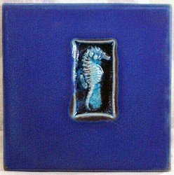 MICHAEL COHEN- #25 -- "Sea Horse" pattern tile