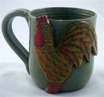 MudWorks Pottery Rooster Mug by JoAnn Stratakos