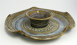 Robert Fishman Handmade Ceramic Large Chip and Dip