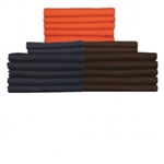Flat Sheets in Brown, Navy, or Orange (T-180, 54" x 90")