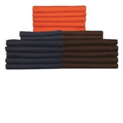 Flat Sheets in Brown, Navy, or Orange (T-180, 66" x 104")