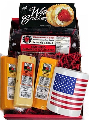 Wisconsin Cheese, Sausage & Crackers USA Gift Basket