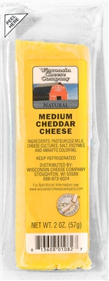 Medium Cheddar Cheese 2oz.