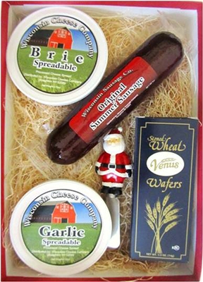 Wisconsin Cheese Spread, Spreader, Sausage  and Cracker Gift Pack
