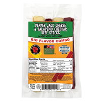 3.75 oz. Processed Pepper Jack & Jalapeno Cheddar Beef Sticks