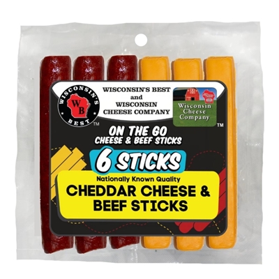 6 oz.  Cheddar Cheese and Beef Stick Pack