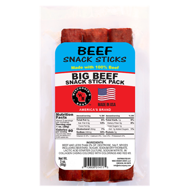 3oz. Beef Naturally Smoked Snack Sticks Pack