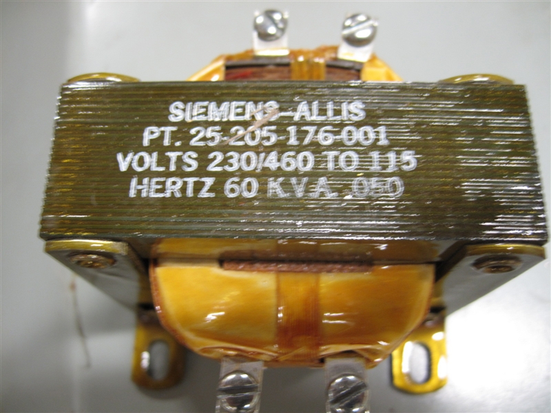 25-205-176-001 SIEMENS 230/480-115V 60VA TRANSFORMER