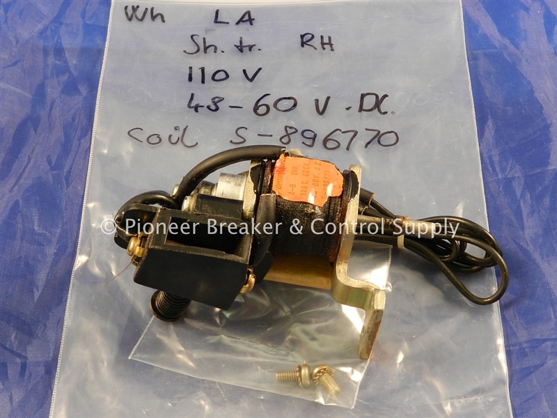 2606D56G19 (R) CUTLER HAMMER / WESTINGHOUSE  TYPE 260 L FRAME SHUNT TRIP 120V AC; RIGHT POLE MOUNTING; USED ON HLA, LA, LAB MOULDED CASE CIRCUIT BREAKERS; FIELD MOUNTED