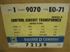 9070EO-71 1 KVA 1PH SQUARE D TRANSFORMER 600V-120V