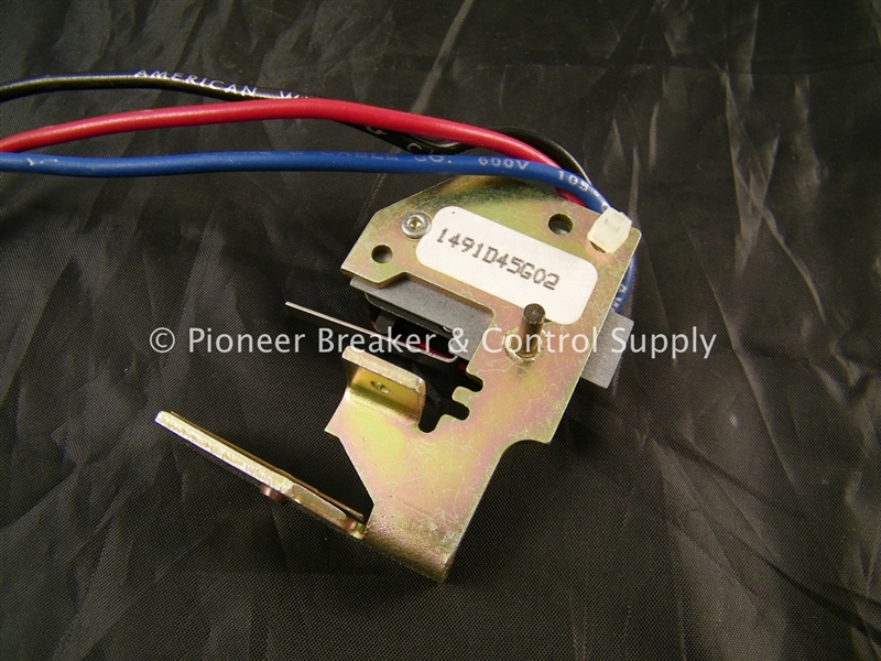A1X2DK 1491D45G02 (R)  CUTLER HAMMER / WESTINGHOUSE J FRAME AUXILIARY SWITCH 600 V AC; 125/250 V DC; CONTACT CONFIGURATION 1NO-1NC;  LEFT/RIGHT POLE MOUNTING; USED ON JDB, JD, HJD, JDC, JG, E2J, E2JM AND J-FRAME HMCP MOLDED CASE CIRCUIT BREAKERS
