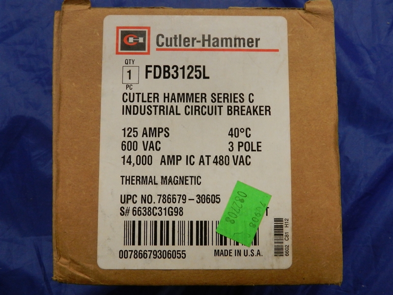 FDB3125L  CUTLER HAMMER CIRCUIT BREAKER