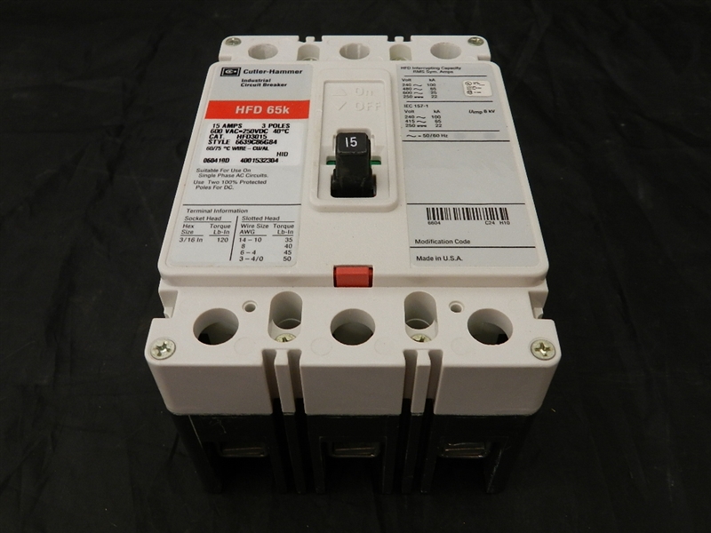 HFD3015 CUTLER HAMMER CIRCUIT BREAKER