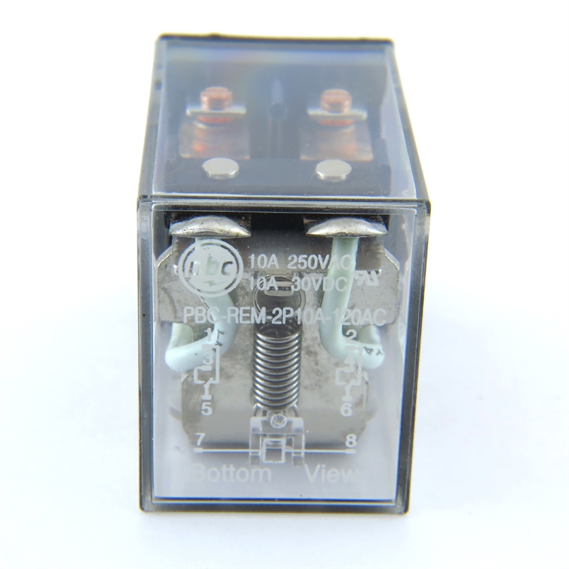 PBC-REM-1P16A-120VAC ICE CUBE GENERAL PURPOSE RELAY MINIATURE SQUARE BASE 8-BLADE 1PDT 16AMP 120V-COIL LY1 RH2B-U-AC120