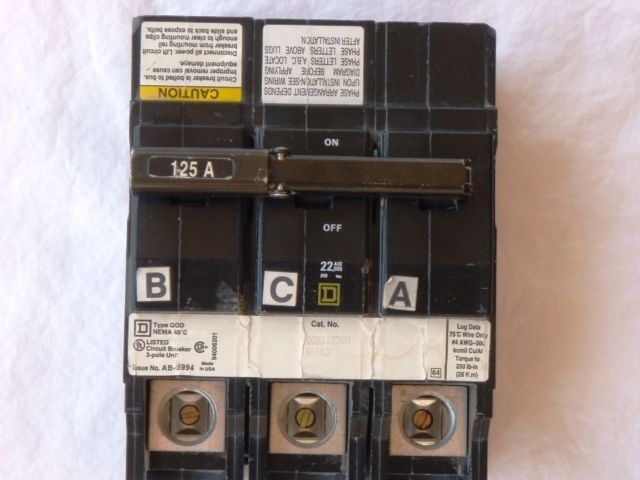 QOB3125VH SQUARE D CIRCUIT BREAKER