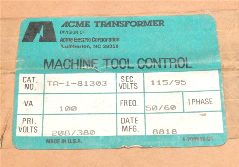 TA-1-81303 100VA 208/380V-115/95V ACME TRANSFORMER