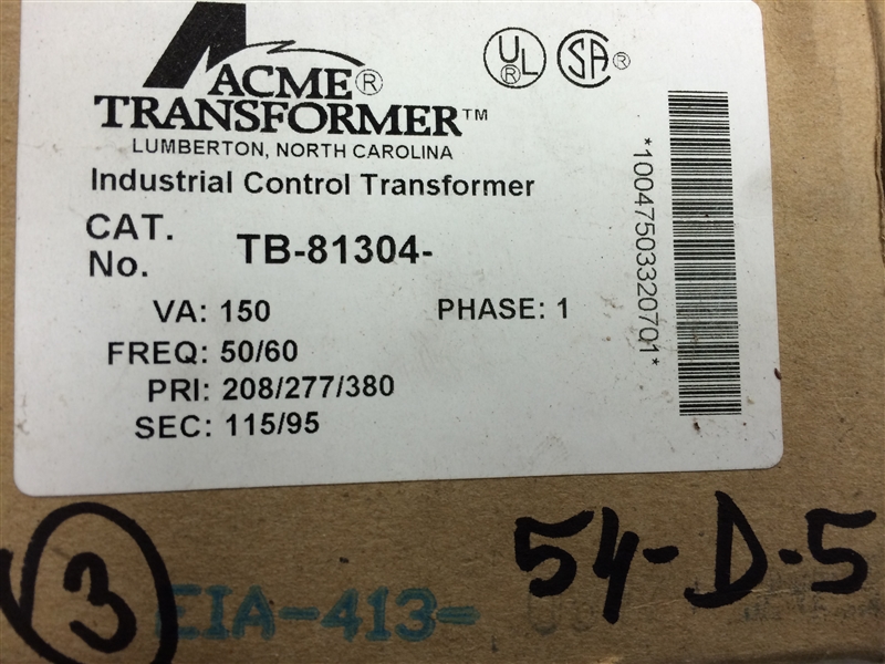 TB-81304 CONTROL TRANSFORMER