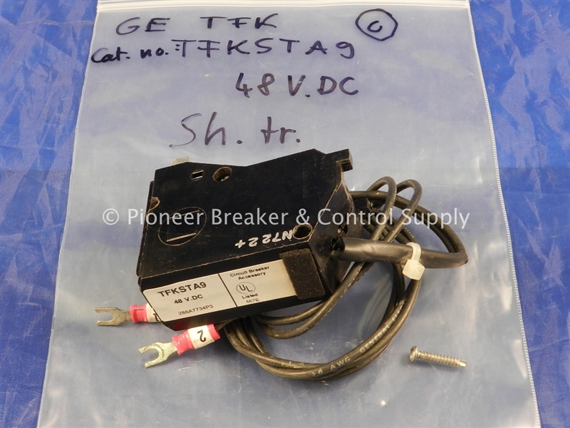 TFKSTA9 (R) GE  SHUNT TRIP 48V DC; RIGHT / LEFT POLE MOUNTING FOR FIELD INSTALATION ON TFK,TFJ,TFK, THFK,THLC2,THLC4,TLB2,TLB4 CIRCUIT BREAKERS