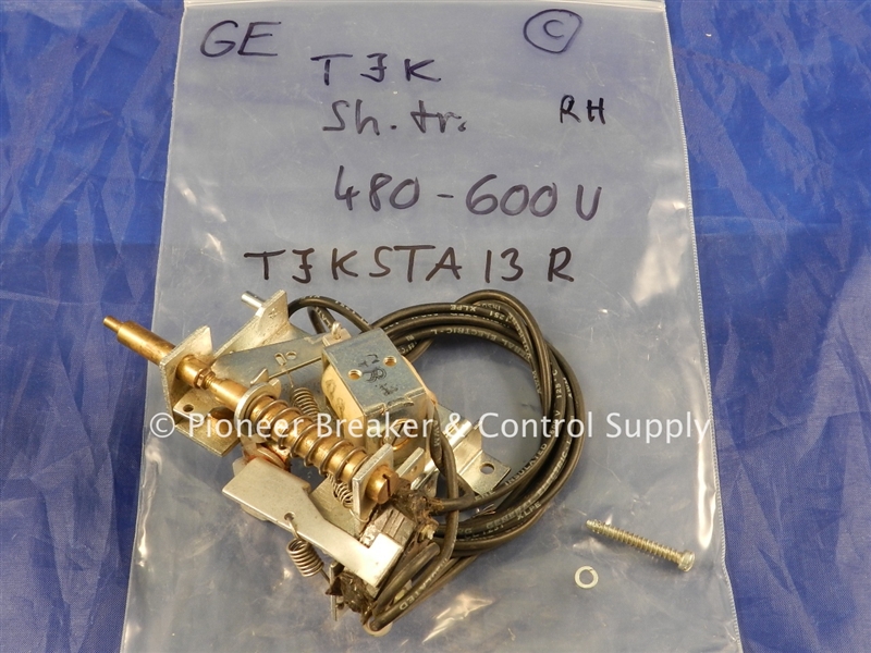 TJKSTA13R (R) GE  SHUNT TRIP 480/600V AC; RIGHT POLE MOUNTING; USED ON THJK/TJC/TJD/TJJ/TJK SERIES CIRCUIT BREAKERS; FIELD MOUNTED