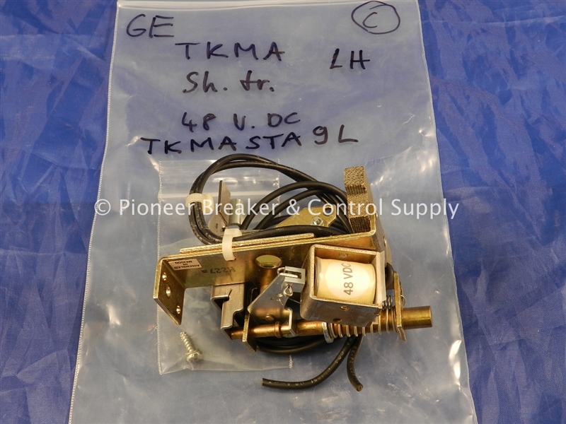 TKMASTA9L (R) GE GENERAL ELECTRIC K FRAME SHUNT TRIP 48V DC; LEFT POLE MOUNTING; FOR FIELD REPLACEMENT; USED ON TB6, TB8, TBC6, TBC8, THKM, TKC, TKM  MOLDED CASE CIRCUIT BREAKERS