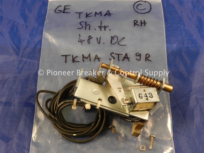 TKMASTA9R (R) GE GENERAL ELECTRIC K FRAME SHUNT TRIP 48V DC; RIGHT POLE MOUNTING; FOR FIELD REPLACEMENT; USED ON TB6, TB8, TBC6, TBC8, THKM, TKC, TKM  MOLDED CASE CIRCUIT BREAKERS