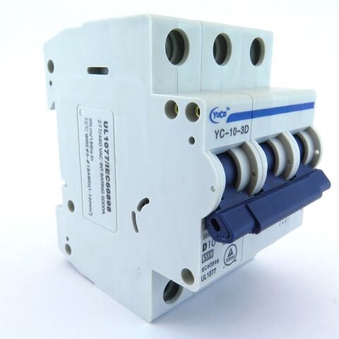 YC-10-3D YuCo CIRCUIT BREAKER 3P 10A 277/480V D CURVE