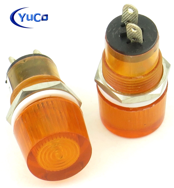 PACK OF 10 YuCo YC-15RT-11A-120-N AMBER NEON 15MM 120V AC/DC