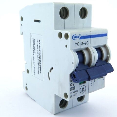 YC-2-2C YuCo CIRCUIT BREAKER 2P 2A 277/480V C CURVE