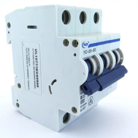 YC-20-3D YuCo CIRCUIT BREAKER 3P 20A 277/480V D CURVE